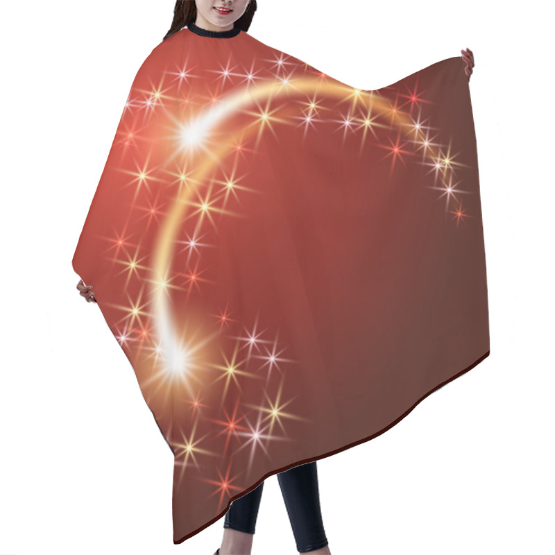 Personality  Glowing Round Frame With Sparkle Stars Hair Cutting Cape