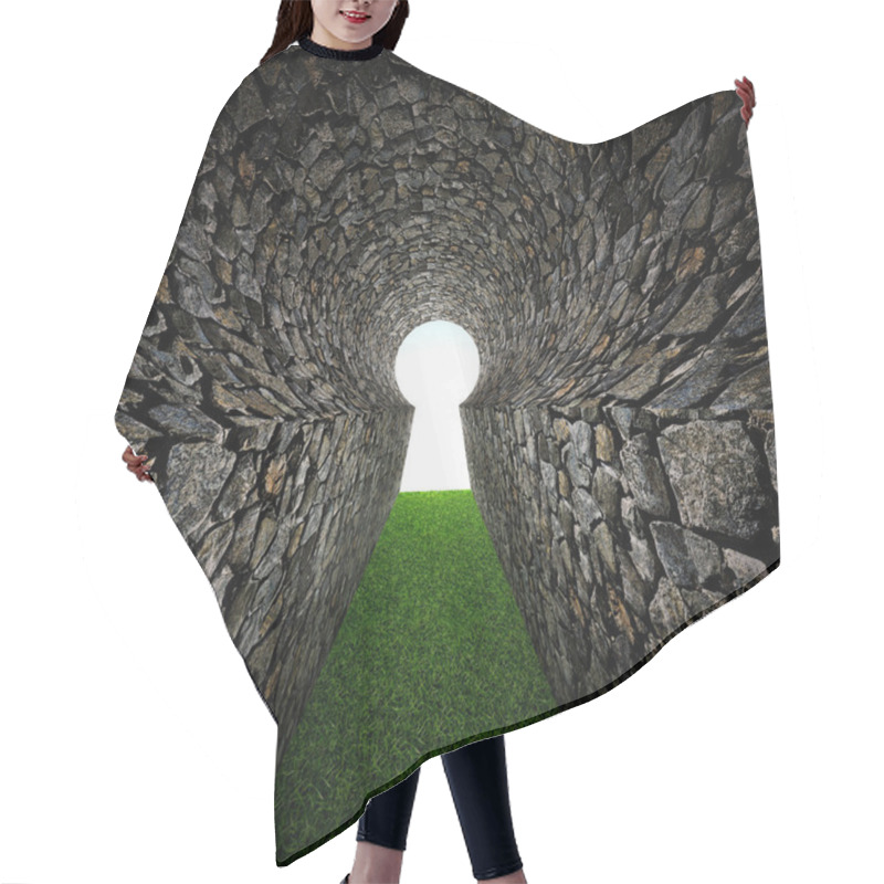 Personality  Stone Keyhole Hair Cutting Cape