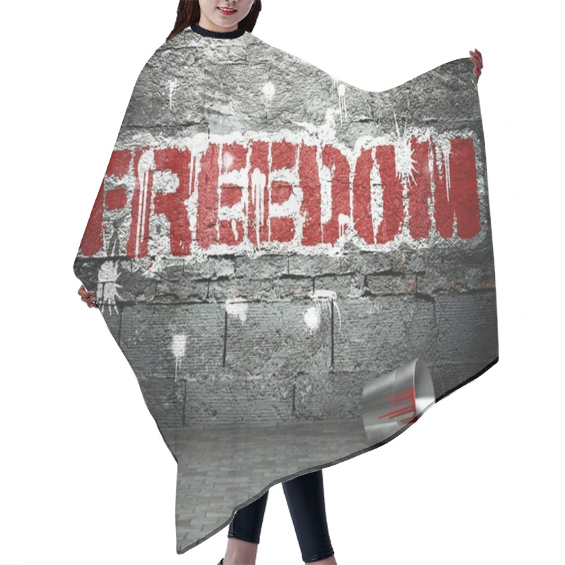 Personality  Graffiti Wall With Freedom, Street Background Hair Cutting Cape