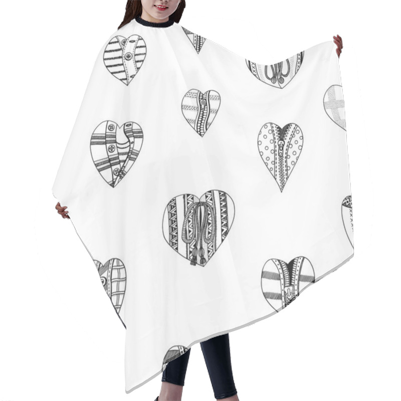 Personality  Background Hand Drawn Hearts Hair Cutting Cape