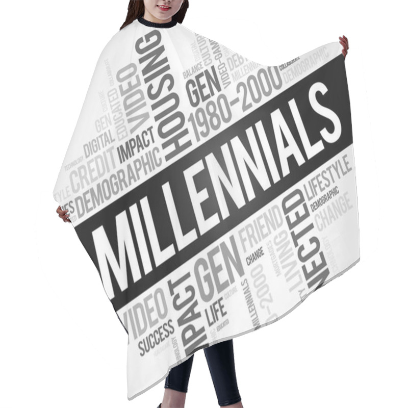 Personality  Millennials Word Cloud Hair Cutting Cape