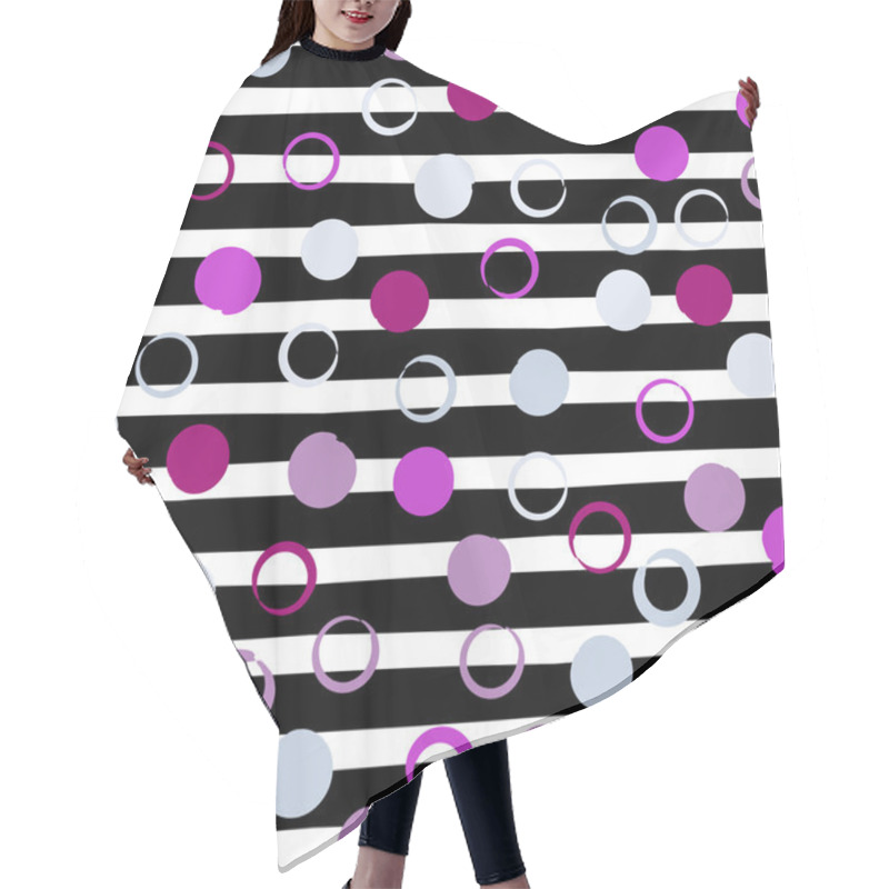 Personality  Cute Vector Geometric Seamless Pattern . Polka Dots And Stripes. Brush Strokes. Hand Drawn Grunge Texture. Abstract Forms. Endless Texture Can Be Used For Printing Onto Fabric Or Paper Hair Cutting Cape