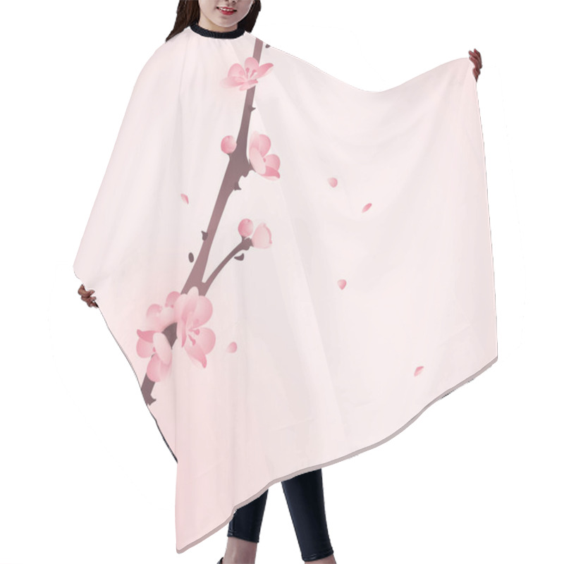 Personality  Blossoming Cherry Branch Hair Cutting Cape