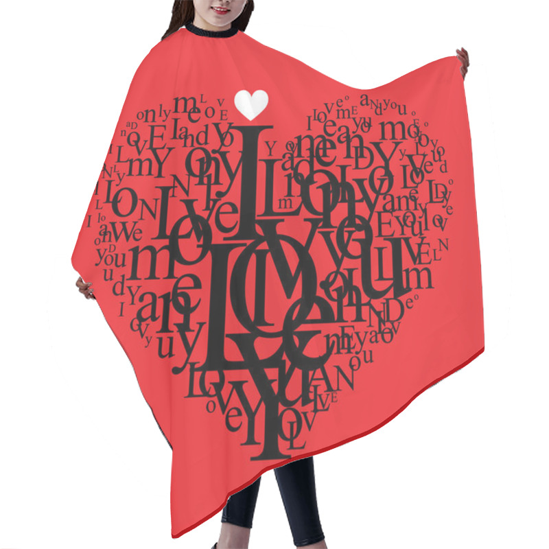 Personality  Love Background - Typographic Heart Shape Hair Cutting Cape