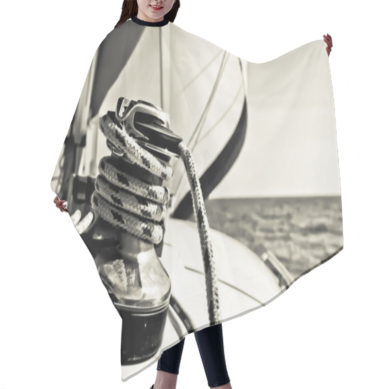 Personality  Black And White Line And Winch Hair Cutting Cape