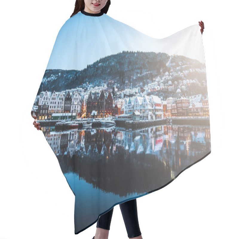 Personality  Yachts Moored In Harbour Of Bergan, Norway Hair Cutting Cape