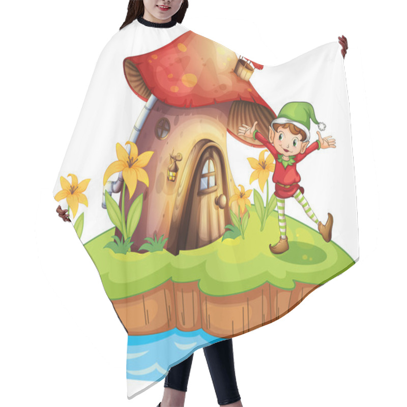 Personality  A Dwarf Outside A Mushroom House Hair Cutting Cape