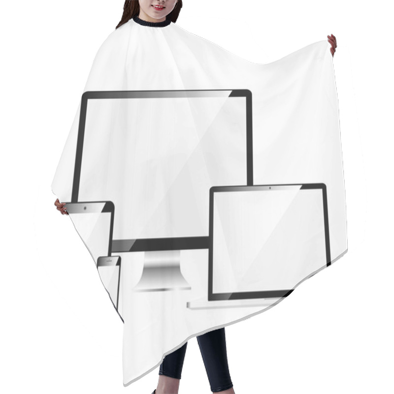 Personality  Electronic Devices With White Screens Hair Cutting Cape