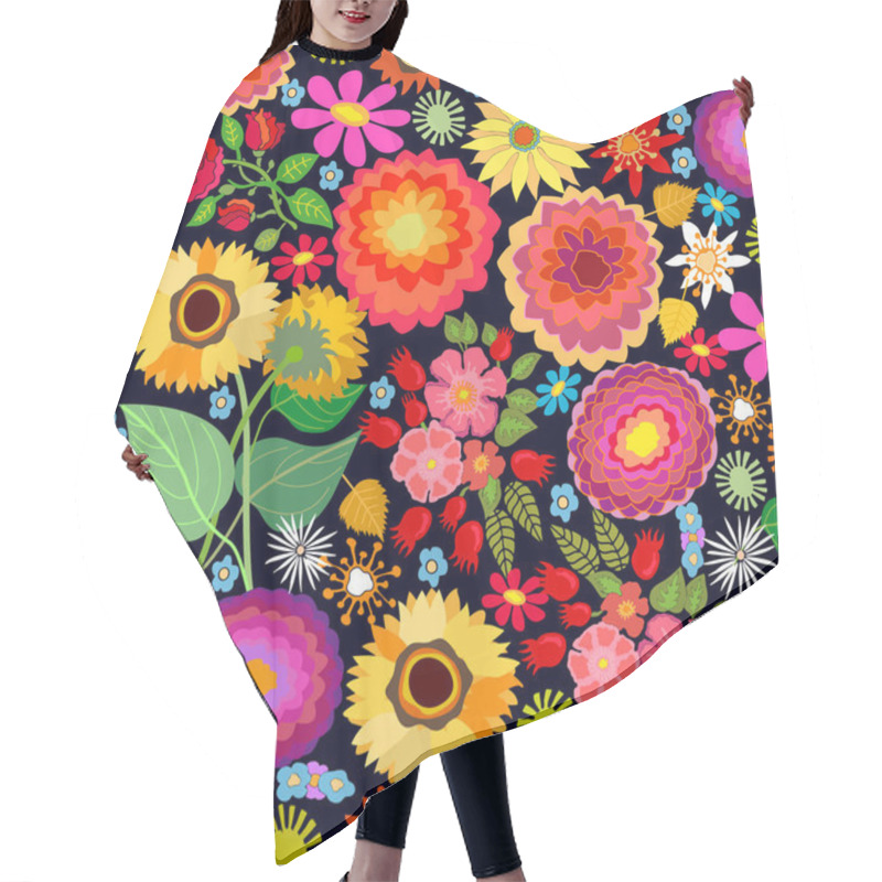 Personality  Bright Autumn Flowers. Hair Cutting Cape