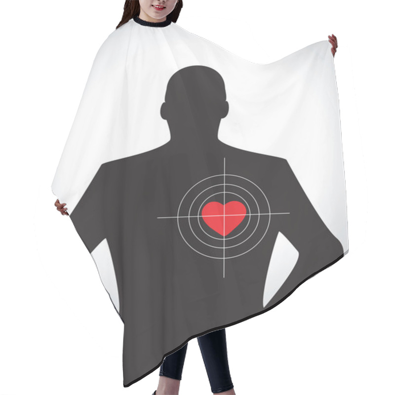 Personality  Man Silhouette As Love Target Hair Cutting Cape