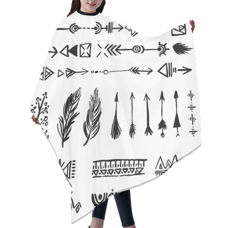 Personality  Tribal Doodle Elements Hair Cutting Cape