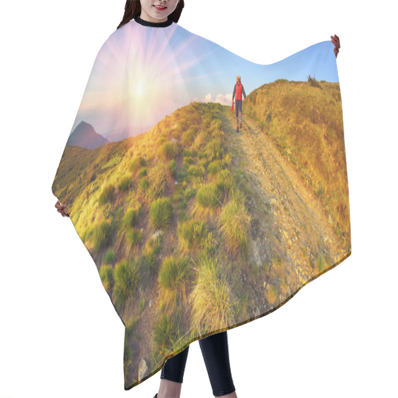 Personality  Clumps Of Grass In Mountains At Sunset Hair Cutting Cape