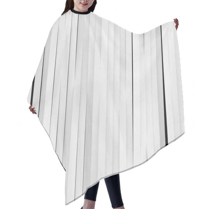 Personality  Top View On White Stripes Waves. Deformed Bands Surface With Soft Light. Modern Bright Backdrop Template In Minimalistic Style. 3D Render Illustration Hair Cutting Cape