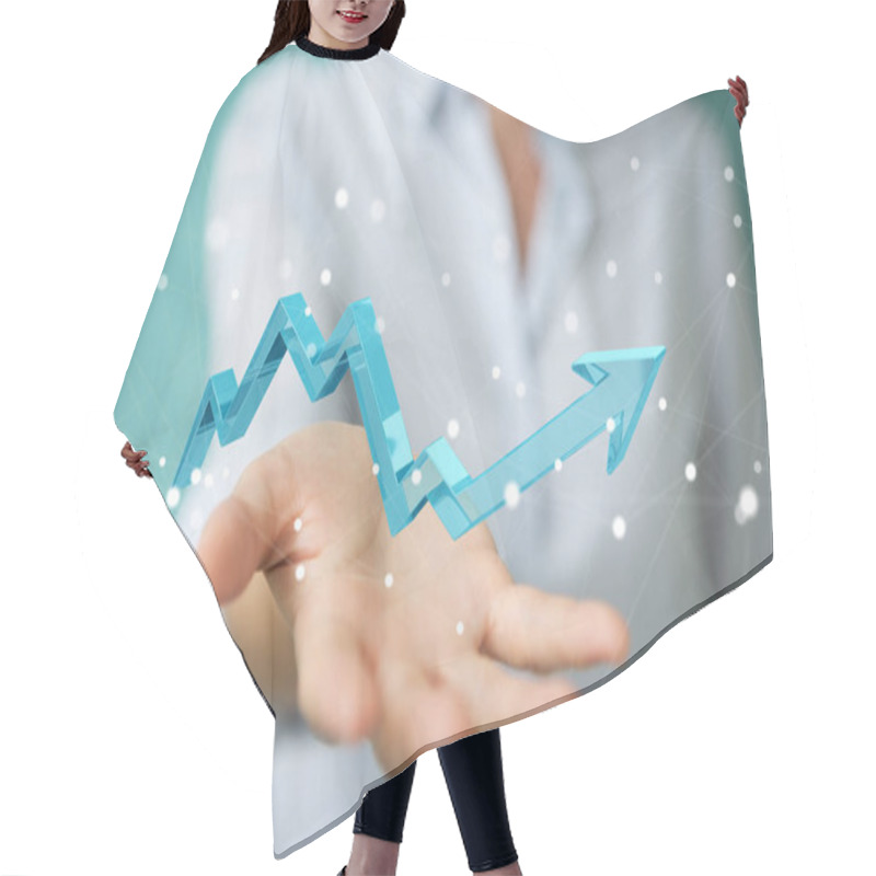 Personality  Businesswoman Using Digital Modern Arrow 3D Rendering Hair Cutting Cape