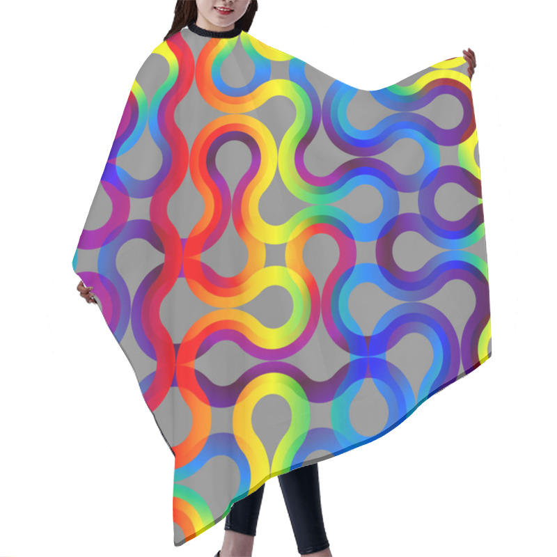 Personality  Seamless Geometric Abstract Pattern In Droplet Style. Hair Cutting Cape