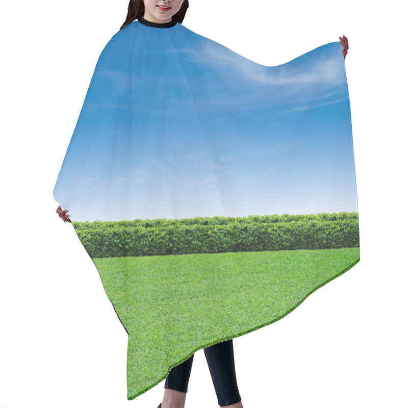 Personality  Green Grass And Summer Blue Sky Hair Cutting Cape