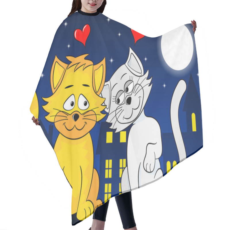 Personality  Two Loving Cats Hair Cutting Cape