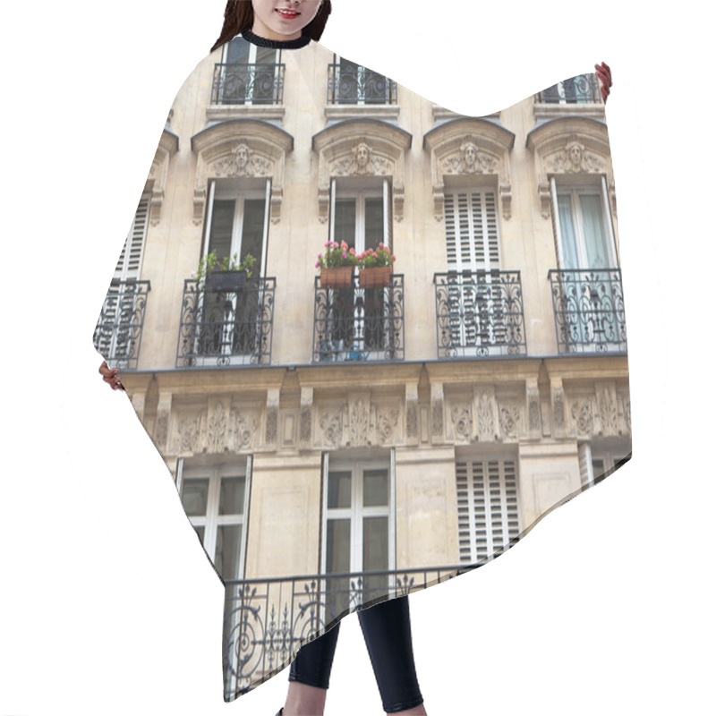 Personality  Apartment Building With Balcony In Paris Hair Cutting Cape