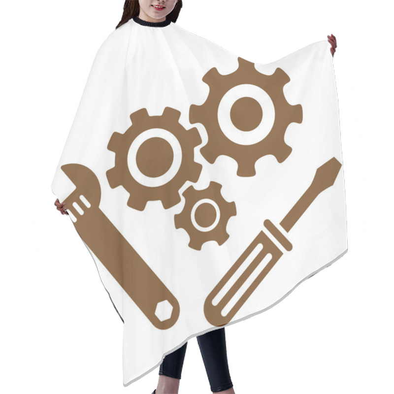 Personality  Mechanics Tools Icon Hair Cutting Cape