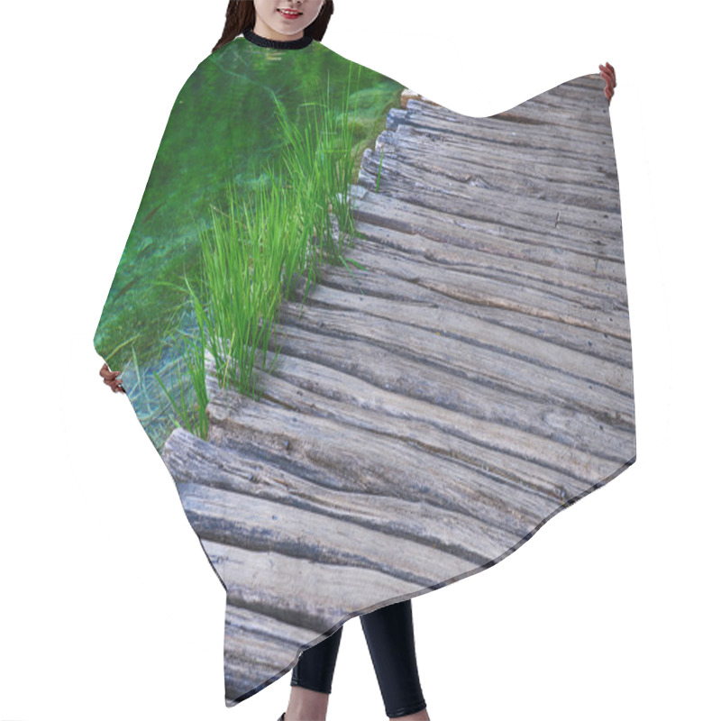 Personality  Wooden Bridge Over Water Surface Hair Cutting Cape