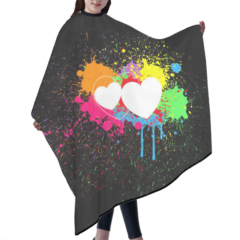 Personality  Heart Splash Background Hair Cutting Cape