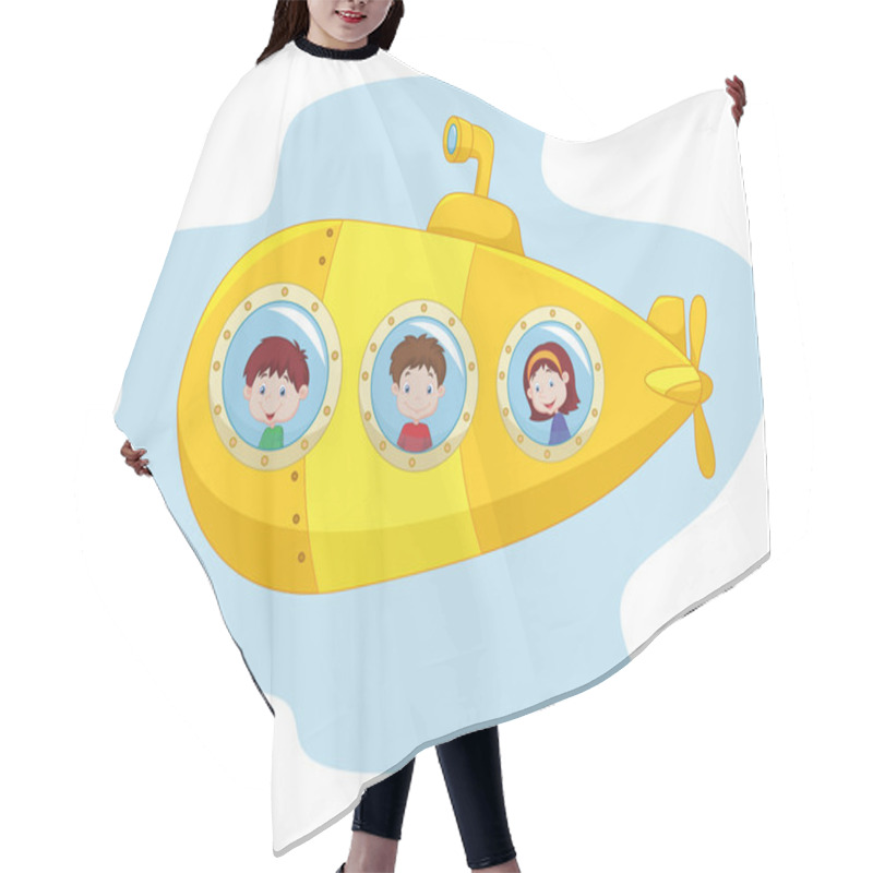 Personality  Cartoon Yellow Submarine Hair Cutting Cape