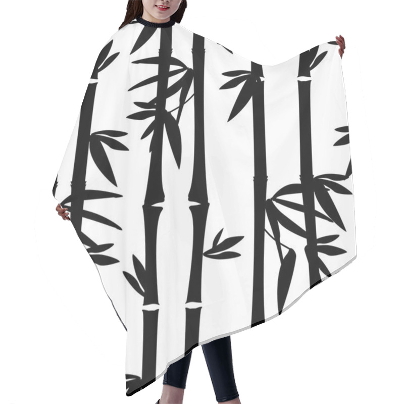 Personality  Black Bamboo Pattern Hair Cutting Cape