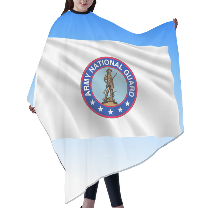 Personality  National Guard Waving Flag, USA, United States Of America, Vector Illustration Hair Cutting Cape