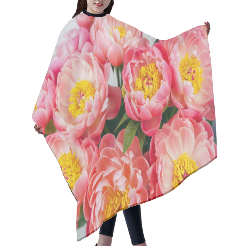 Personality  Bouquet Of Pink Peonies Hair Cutting Cape