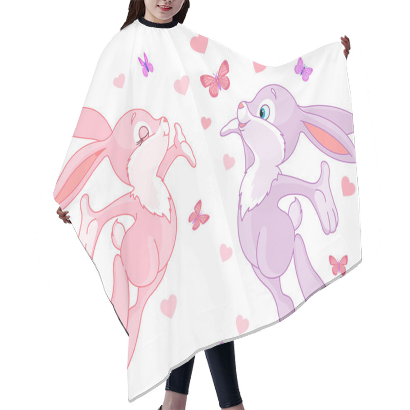 Personality  Valentine Bunnies Hair Cutting Cape