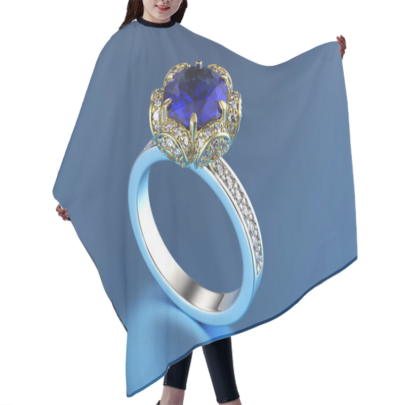 Personality  Massive Ring With Gems Hair Cutting Cape