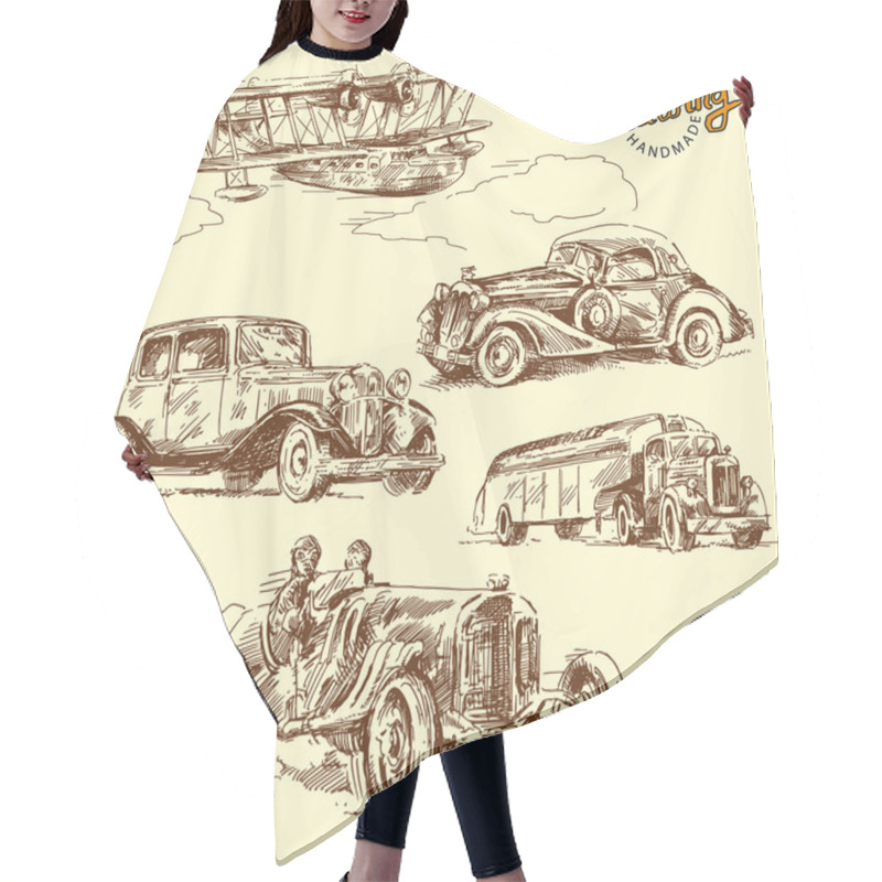 Personality  Old Vehicles Hair Cutting Cape