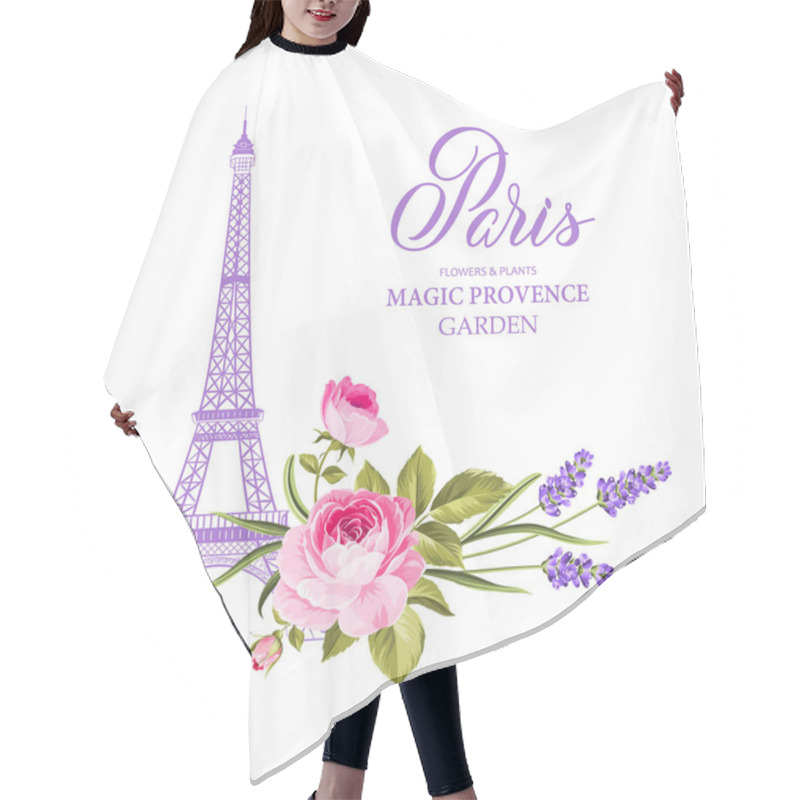 Personality  The Eiffel Tower Card. Hair Cutting Cape