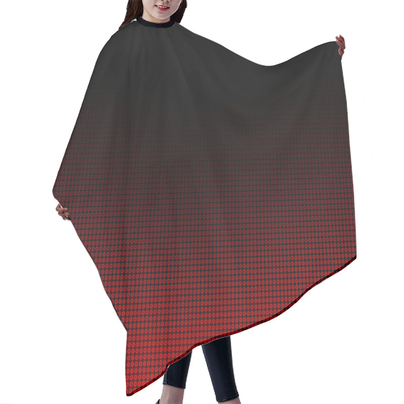 Personality  Black-red Background, Small Circles Pattern Hair Cutting Cape