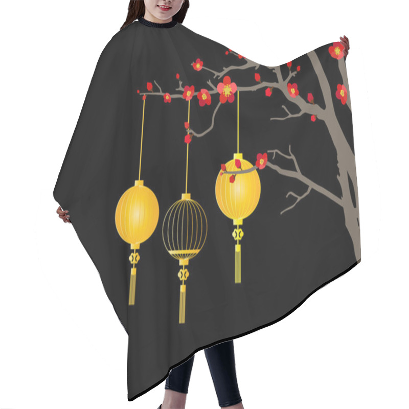 Personality  Big Traditional Chinese Lanterns Will Bring Good Luck And Peace Hair Cutting Cape