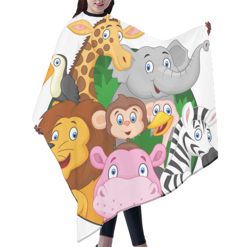 Personality  Cartoon Safari Animals Hair Cutting Cape