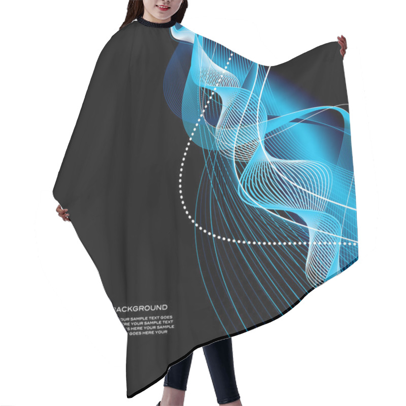 Personality  Abstract Wavy Lines On Black Background Hair Cutting Cape