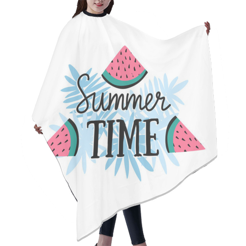 Personality  Summer Background With Slices Of Watermelon Hair Cutting Cape