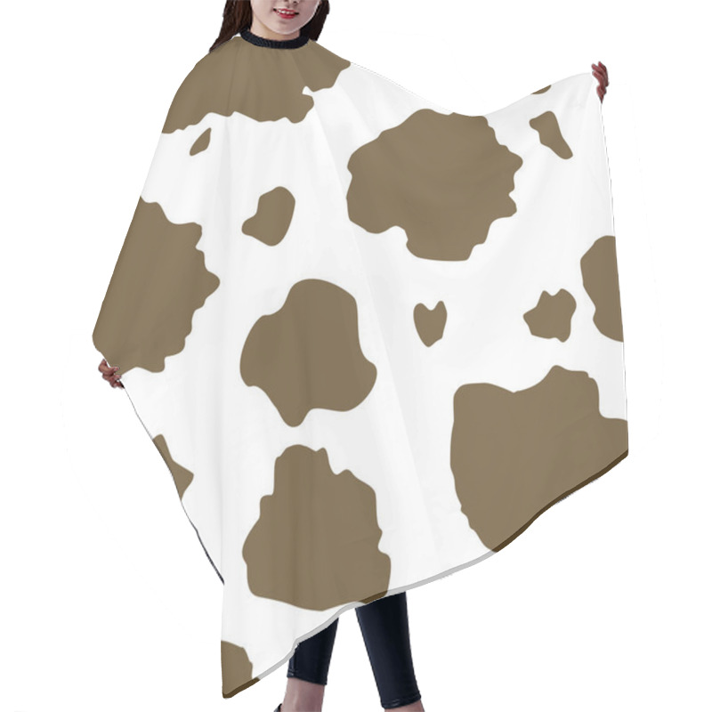 Personality  Vector Brown Cow Print Seamless Pattern Background Hair Cutting Cape