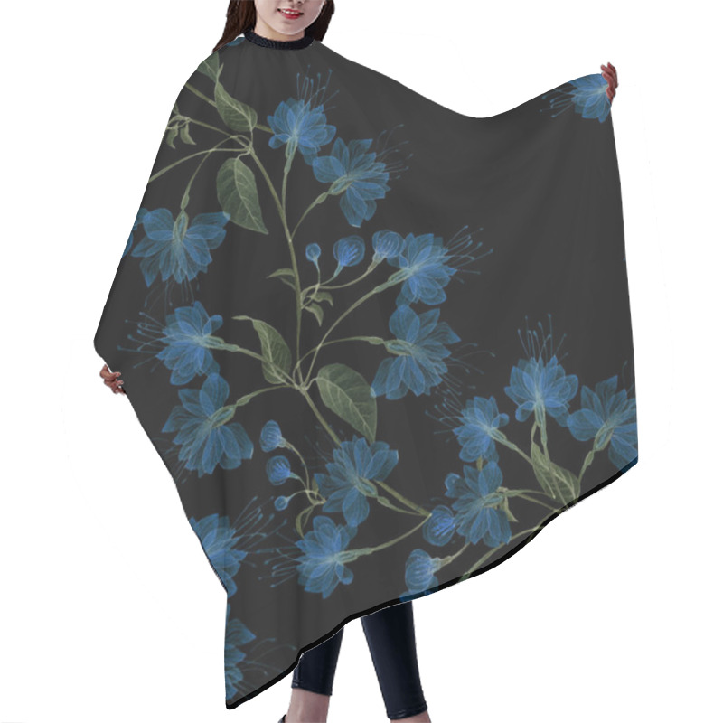 Personality  Seamless Transparent Flowers Hair Cutting Cape