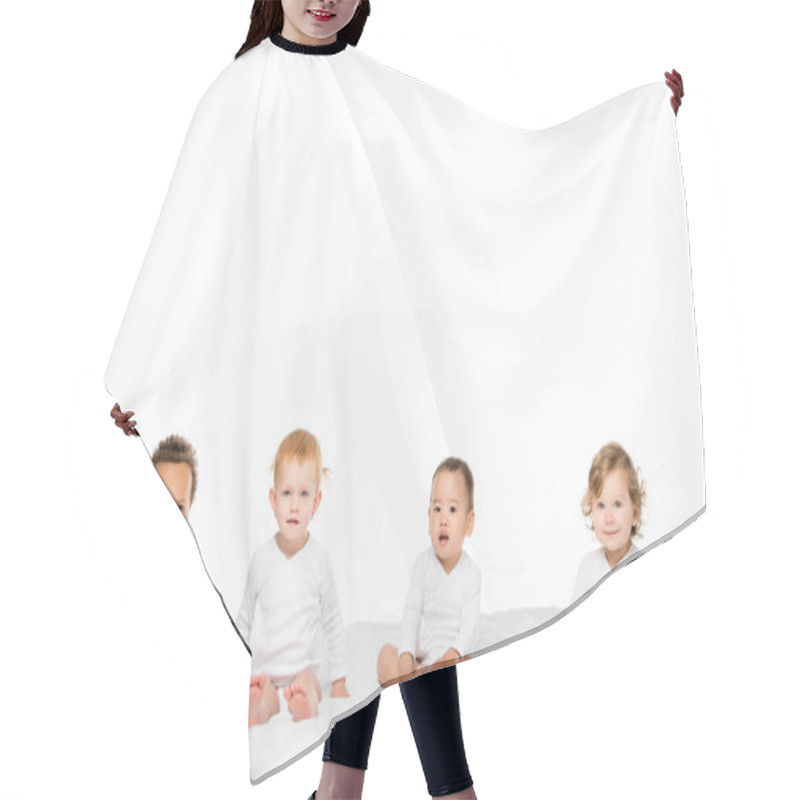 Personality  Multiethnic Toddler Boys And Girls Hair Cutting Cape