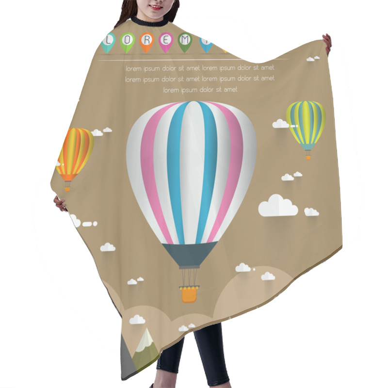 Personality  Hot Air Balloon In The Sky Over Moutain Hair Cutting Cape