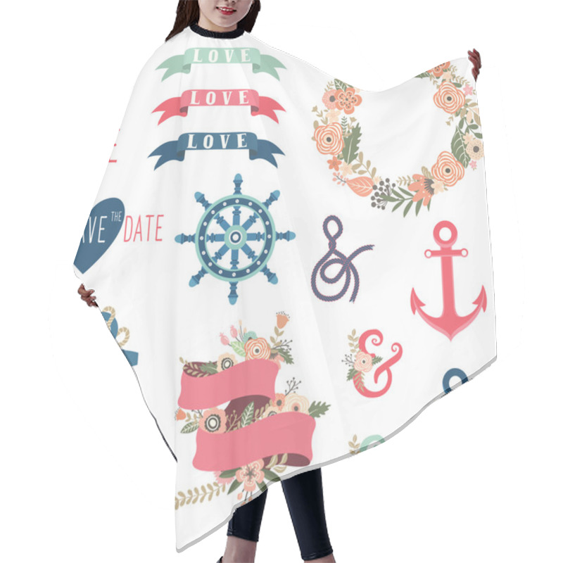 Personality  Nautical Flower Wedding Collections Hair Cutting Cape