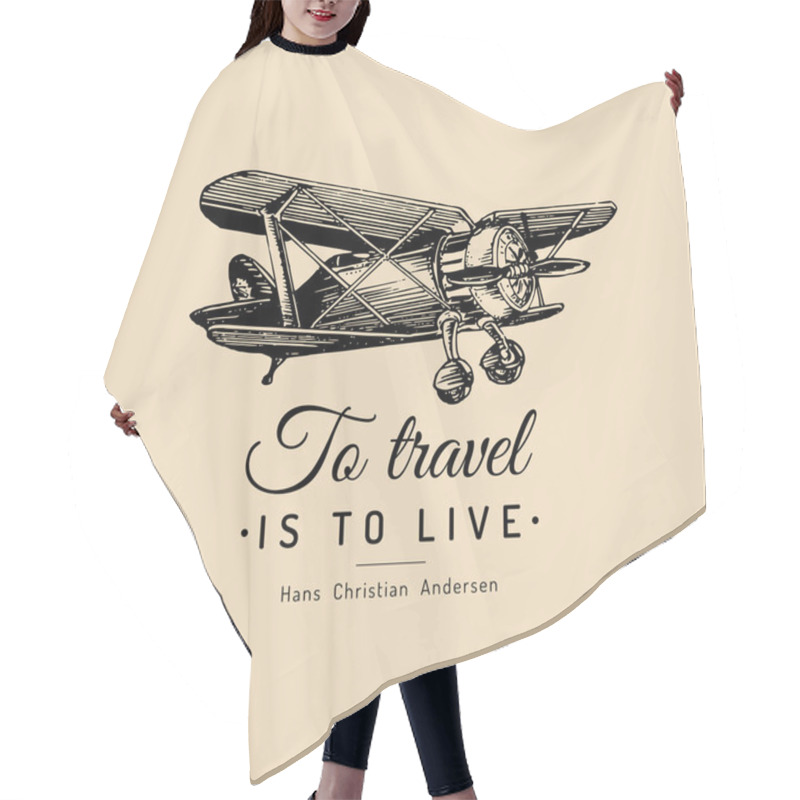 Personality  Biplane - To Travel Is To Live Hair Cutting Cape