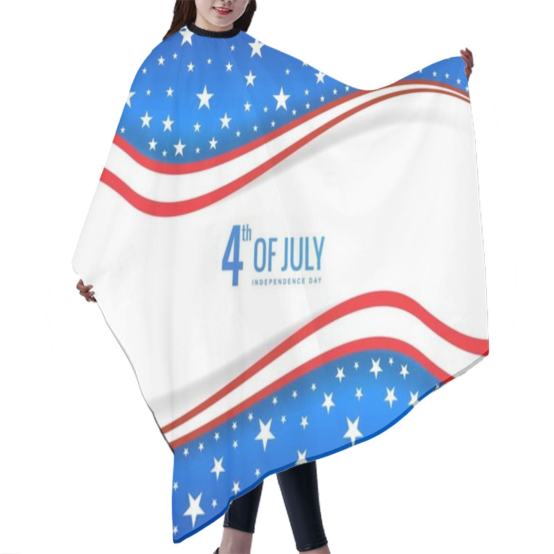 Personality  Happy 4th Of July American Flag In Wave Style Background Hair Cutting Cape