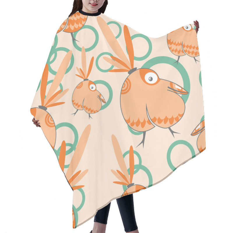 Personality  Orange Cartoon Birds Hair Cutting Cape