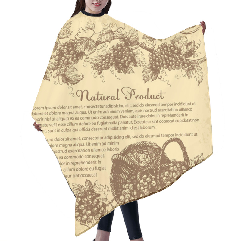 Personality  Hand Drawn Grapes Hair Cutting Cape