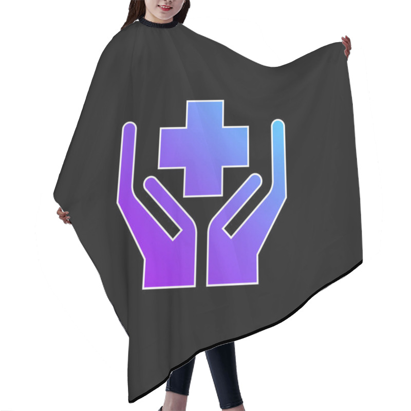 Personality  Benefits Blue Gradient Vector Icon Hair Cutting Cape