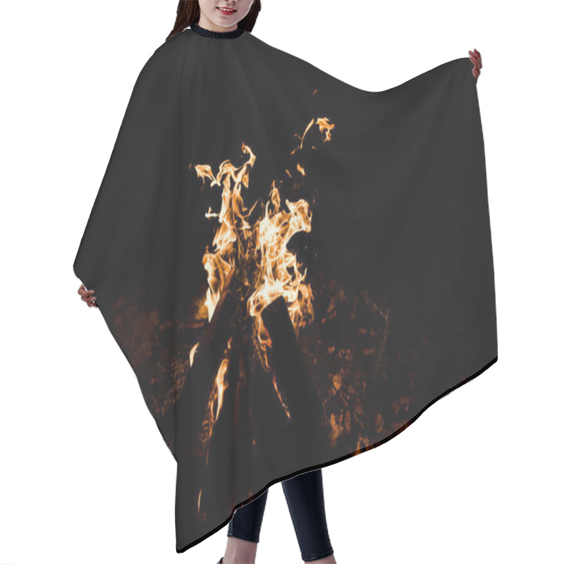 Personality  Logs Burning In Camp Fire In Darkness  Hair Cutting Cape