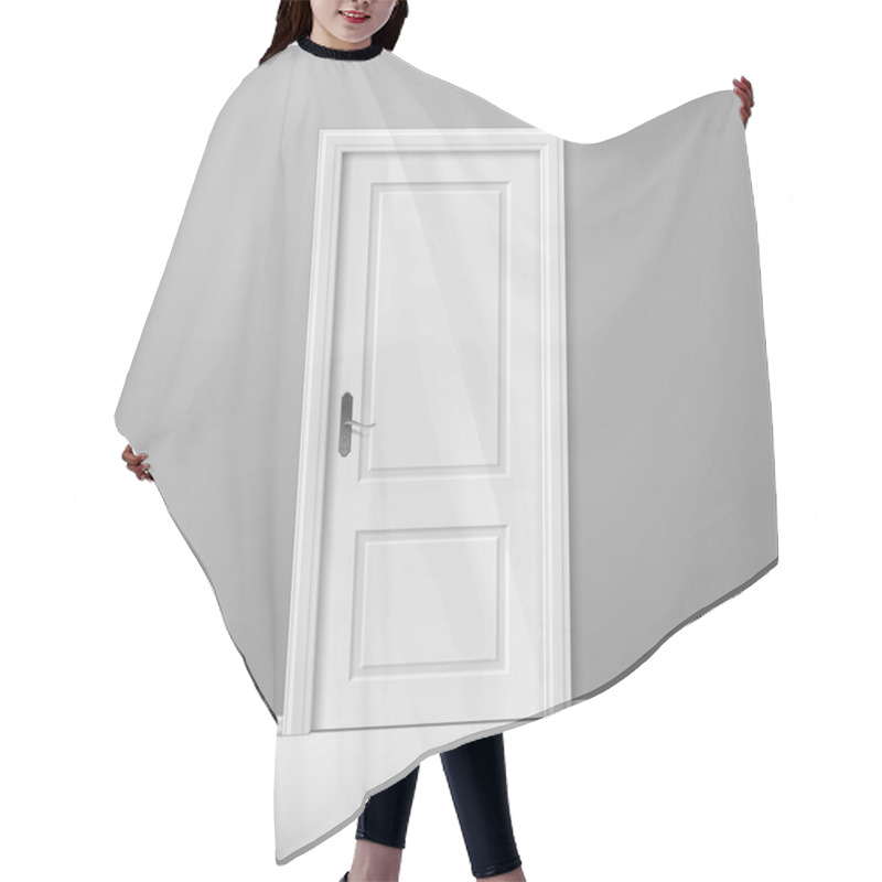 Personality  Vector White Closed Door With Frame Hair Cutting Cape